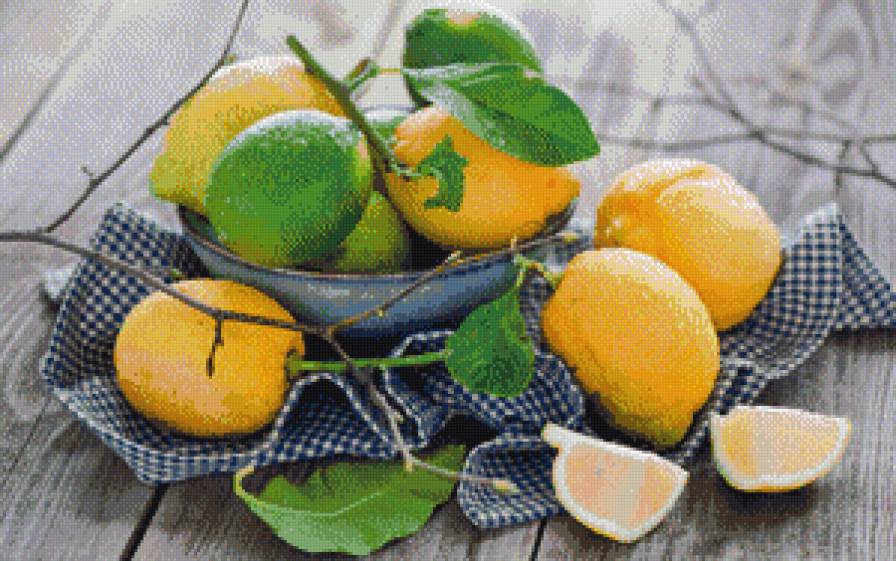 Лимонки - ветка, лайм, лимон - предпросмотр