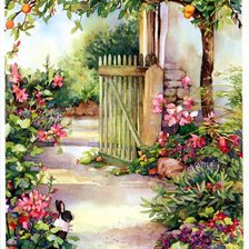 Схема вышивки «дворик»