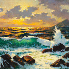 Схема вышивки «море»