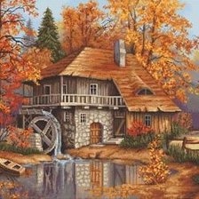 Схема вышивки «Мельница»