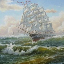 Схема вышивки «парусник»