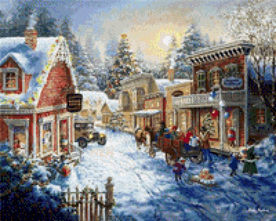 зимний городок - город, снег, зима, новый год, рождество - предпросмотр