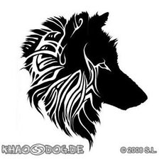 Схема вышивки «волк»