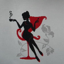 Схема вышивки «мисс кофе»