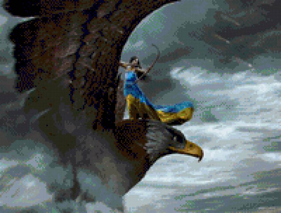 Украина - фентези, украина, девушка, орел - предпросмотр