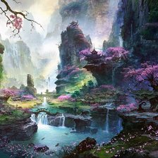 Схема вышивки «пейзаж»