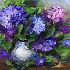 Схема вышивки «сирень»