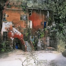 Схема вышивки «дворик»