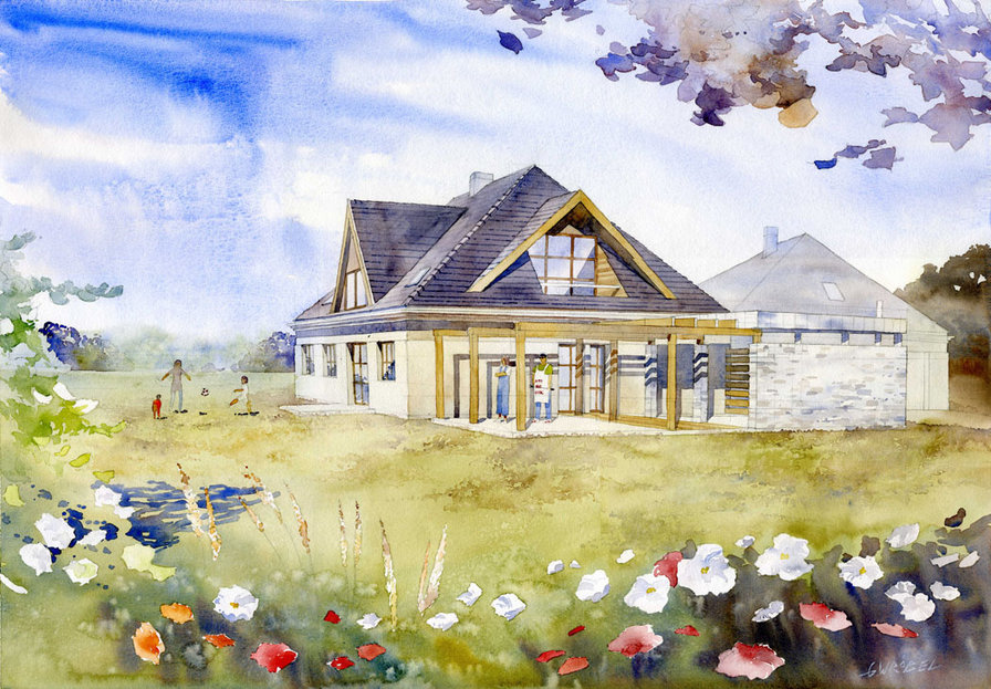 дворик - пейзаж - оригинал