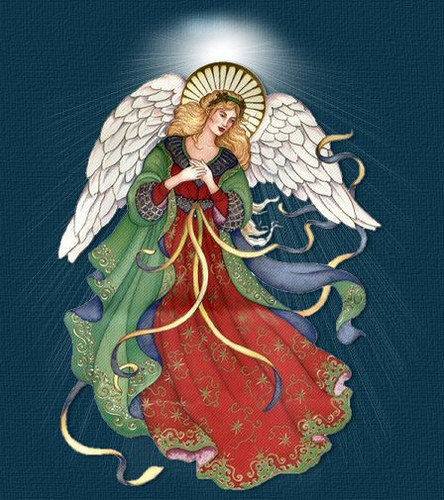 angel vestido rojo y verde - оригинал