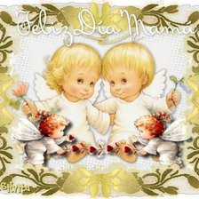 Схема вышивки «angelitos feliz dia mama»