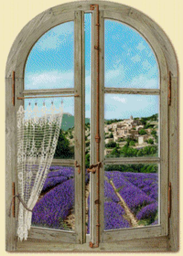 campo de lavanda a traves de la ventana - предпросмотр
