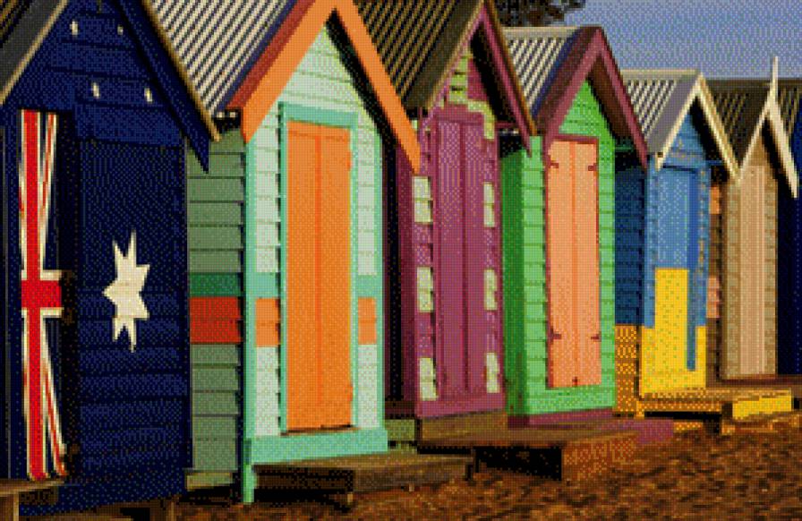 colourful-beach-huts - предпросмотр