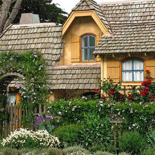 Схема вышивки «cottage con arco de flores»