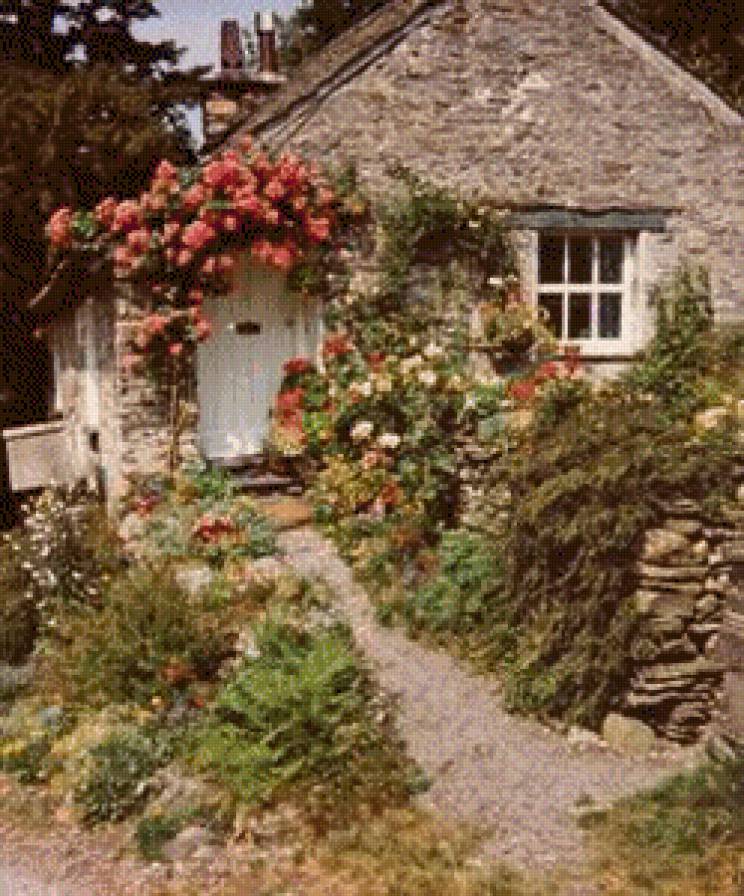 cottage con arco de rosas - предпросмотр