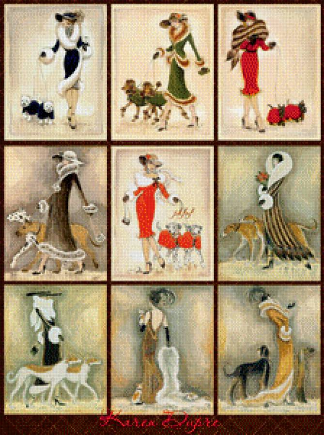 damas paseando a sus perros - предпросмотр