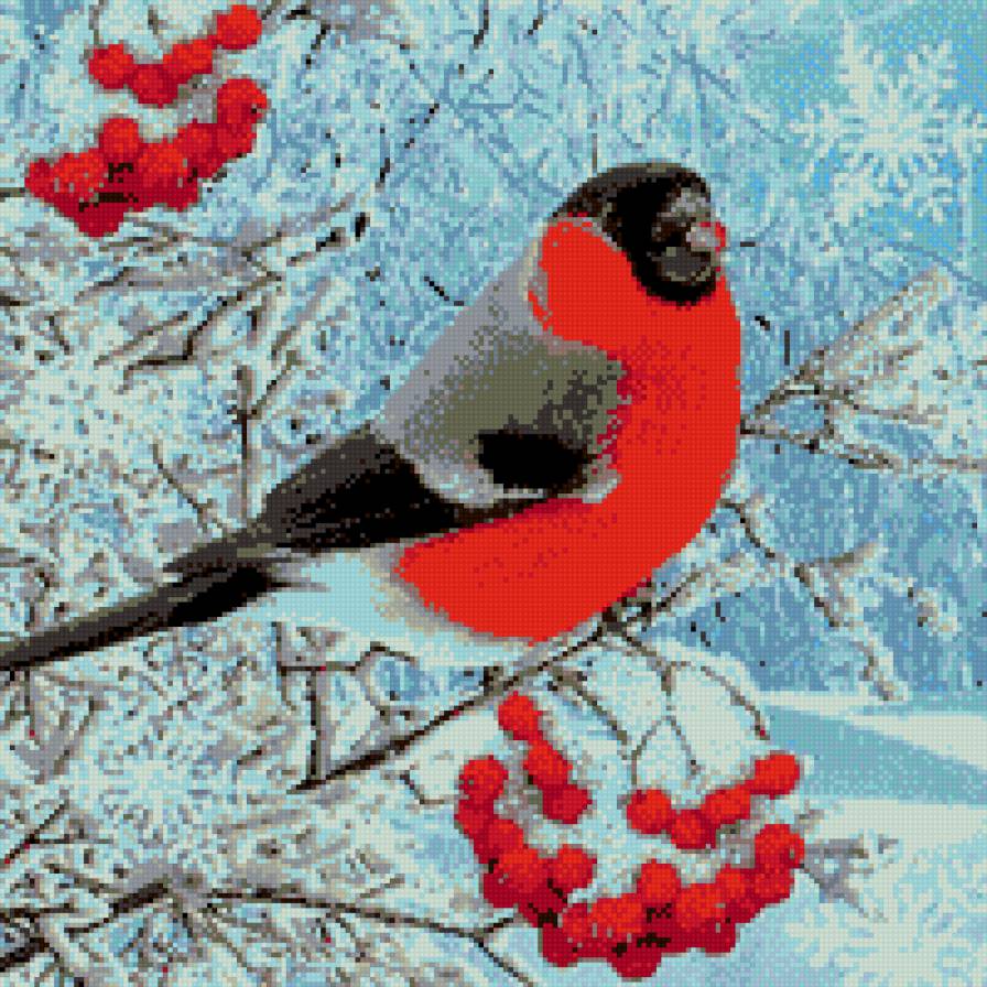 снегирь - зима, снегирь, рябина - предпросмотр