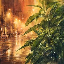 Схема вышивки «дождливый вечер»