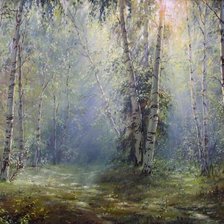 Схема вышивки «березовая роща»