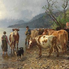 Схема вышивки «esperando a vadear el rio»