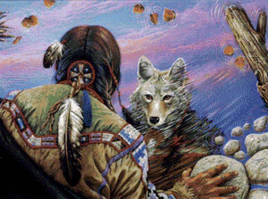 отражение - животное, волк, тотем - предпросмотр