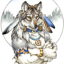 Схема вышивки «волк»