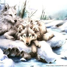 Схема вышивки «волки»