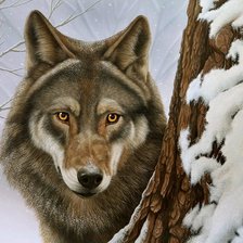 Схема вышивки «волк»