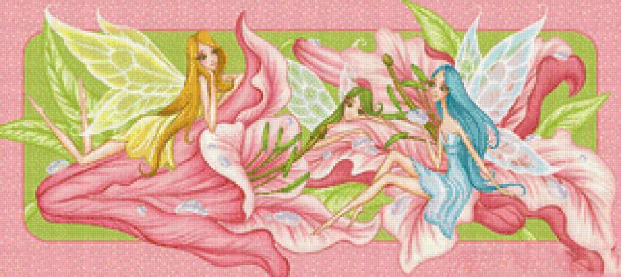 Цветочные феи - лилии, цветы, фентези, сказка, нежность, фея, мифология, феечки - предпросмотр