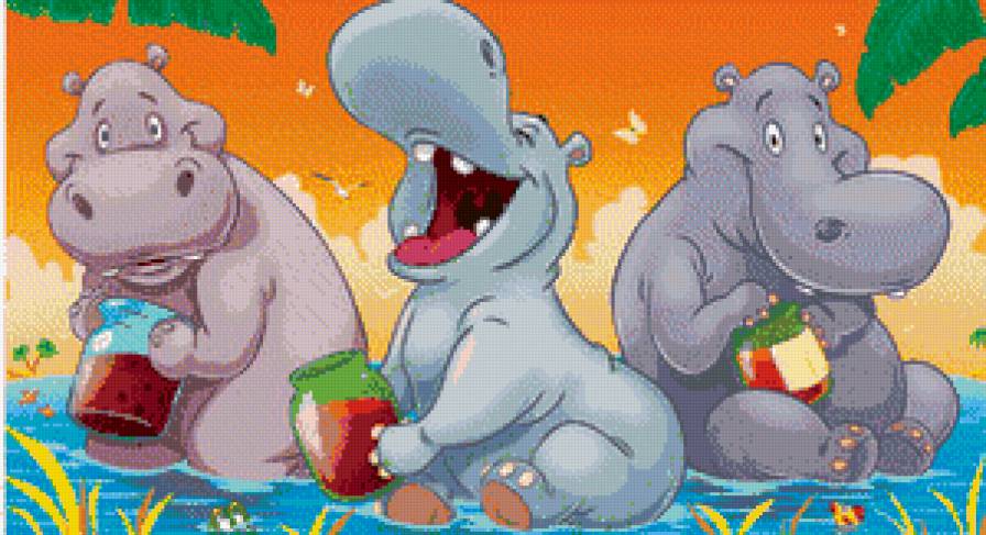 бегемотики - детям, мультяшки, животные, бегемоты, детское, бегемот - предпросмотр