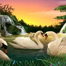 Схема вышивки «Лебеди»