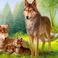 Схема вышивки «Волки»