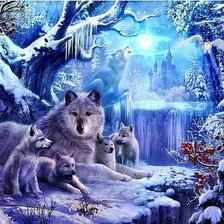 Схема вышивки «Волки»