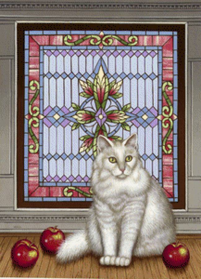 gato con tres manzanas - предпросмотр