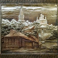 Схема вышивки «деревня»