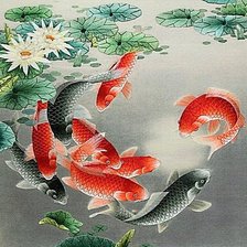 Схема вышивки «карпы»