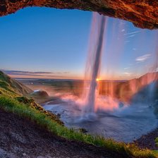 Схема вышивки «Водопад в Исландии»