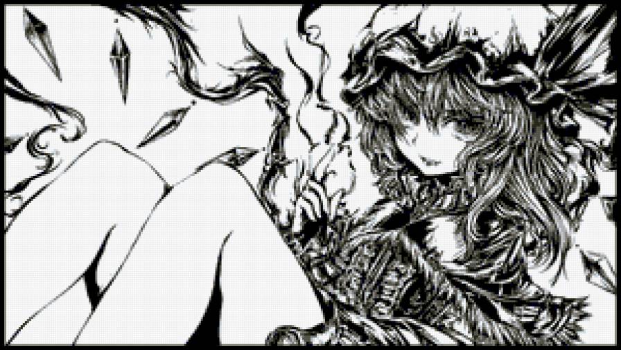 Девушка аниме - аниме, монохром, лолито, девушка - предпросмотр