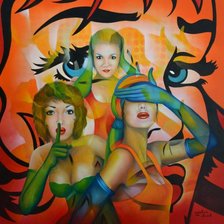 Схема вышивки «не вижу,не слышу,не скажу»