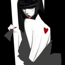 Схема вышивки «девушка в черном»