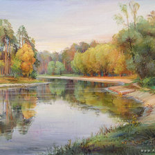 Схема вышивки «осенняя река»