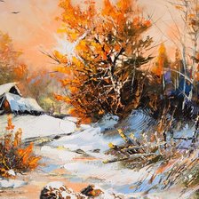 Схема вышивки «зима»