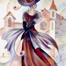 Схема вышивки «дама с таксой»