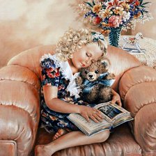 Схема вышивки «уснула за книжкой»