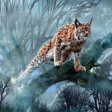 Схема вышивки «рысь»