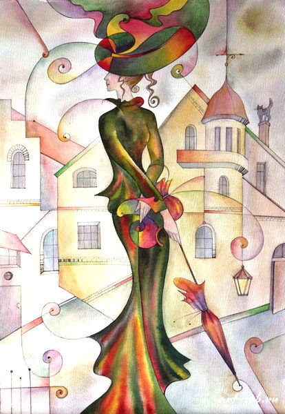 дама с зонтиком - оригинал