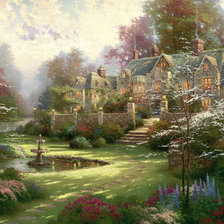Схема вышивки «Поместье летом.Т.Кинкейд.»