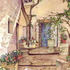 Схема вышивки «дворик»