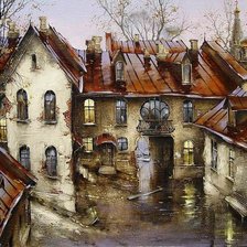 Схема вышивки «городок»