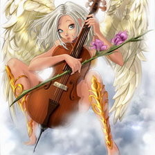 Схема вышивки «музыкальный ангел»